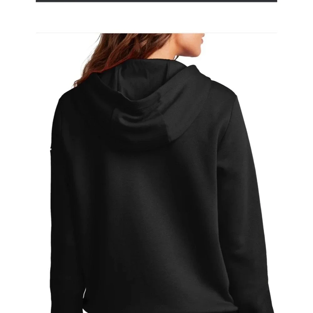 Nike Womens Hoodie XS Black Poly Blend AH8897-010 Full Zip Swoosh Logo